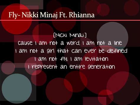 lyrics of fly|fly by nicki and rihanna.